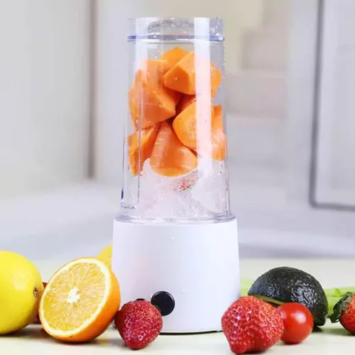 Vista 7 de Licuadora portátil de plástico con tapa de bebida directa Seis cuchillas Juicer personal para batidos y batidos jugo 500ml/17.5oz