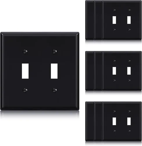 Vista 9 de ELEGRP Placas de pared para interruptor de palanca de 2 posiciones, cubierta frontal termoplástica irrompible de tamaño mediano para interruptores