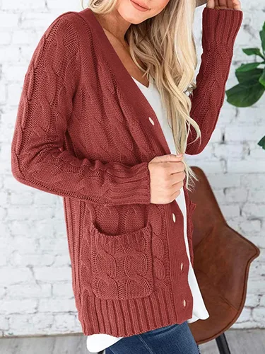 Vista 3 de PRETTYGARDEN Womens Open Front Cardigan Fashion Button Down Cable Knit Chunky Outwear Coats