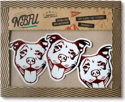Vista 6 de Plantilla de Cara de Pitbull 1 (Juego de 3) Pegatina Troquelada de Vinilo Impermeable de 2" para Laptop Botella de Agua Vaso Funda de Teléfono