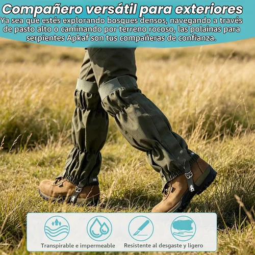 Vista 4 de Polainas de serpiente para hombres y mujeres, polainas a prueba