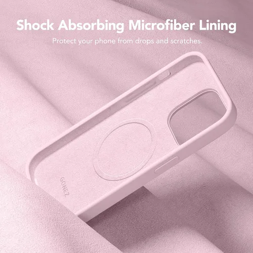 Vista 6 de GONEZ Funda para iPhone 14 Pro, compatible con Magsafe, con protector de pantalla + protector de lente de cámara, forro de microfibra suave Rosa