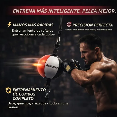 Vista 5 de Bolsa de boxeo de doble extremo con guantes de boxeo, saco de boxeo premium para entrenamiento de velocidad y reflejos, bolsa de boxeo duradera