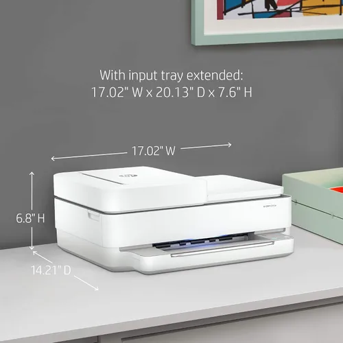 Vista 12 de HP ENVY 6455e - Impresora inalámbrica de inyección de tinta a color, escáner y fotocopiadora, configuración fácil, impresión portátil