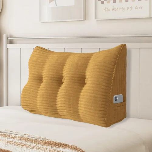 Vista 38 de Almohada de cuña para sentarse en la cama, almohada de lectura para adultos, soporte para respaldo, almohada de cabecero, sofá cama, cojín de Negro