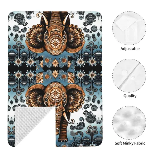 Vista 7 de Baby Car Seat Canopy Cover for Mom, Soft Breathable Nursing Breastfeeding Covers Multi Use Stroller Sun Shade Newborn Shower Gift，Elephant