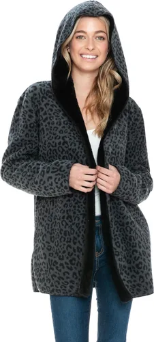 Vista 14 de Manta con capucha en forro polar grueso con bolsillo, color negro, tamaño grande, para mujeres y hombres, cálida y acogedora
