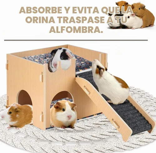 Vista 6 de 2 Pack Cama para Cobayas - 25 x 33 cm Almohadillas de Orina para Cobayas - Ropa de Cama Lavable y con Mayor Grosor (Azul Oscuro, M) Washable