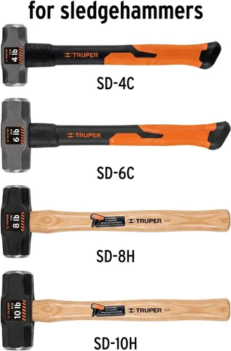 Vista 6 de Truper - Mango de repuesto de madera para martillo (modelo 15906 / MG-MD-4) Compatible with 2, 3, and 4 lb Sledge Hammers, Hardwood Mallet Handle
