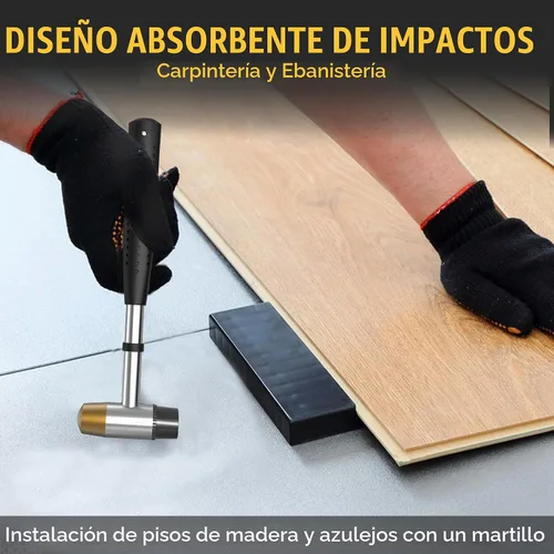 Vista 4 de Martillo de mazo de goma pequeño - Cabeza de goma y nailon de doble cara