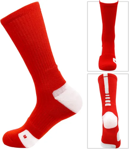 Vista 3 de MUMUBREAL Calcetines de baloncesto de élite acolchados atléticos, calcetines deportivos de compresión gruesa para hombres y mujeres