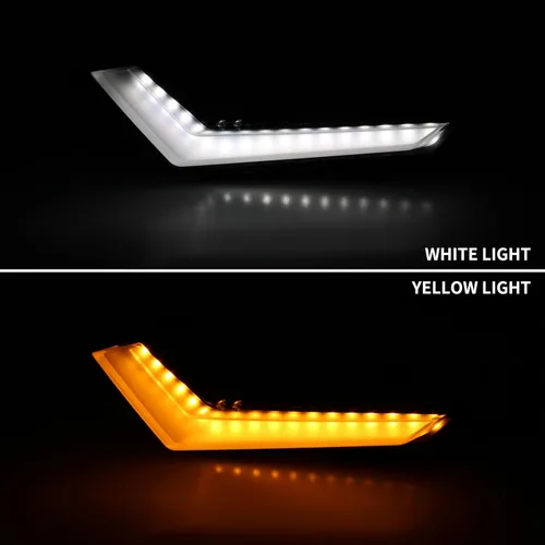 Vista 2 de SAUTVS Luces LED intermitentes DRL con luz blanca amarilla para Can Am Defender & Defender Max 2020+ / Commander & Commander Max 2021+ accesorios