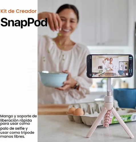 Vista 5 de ShiftCam SnapGrip Creator Kit para creadores de contenido, incluye SnapGrip, SnapLight, trípode SnapPod - Kit de vlogging para iPhone y Android