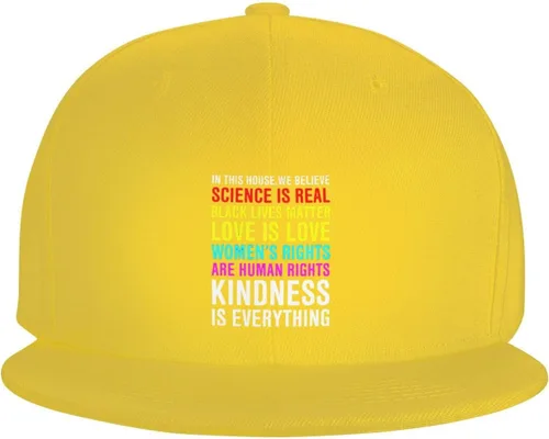 Vista 2 de Pride Flag in This House We Believe Science is Real Black Lives Matter Baseball Hats for Men Dad Hat,Black