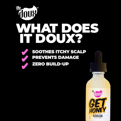 Vista 5 de The Doux Get Honey Hair & Scalp Serum para cabello rizado y natural, tratamiento antipicazón con miel, aceite ligero para el cuero cabelludo seco