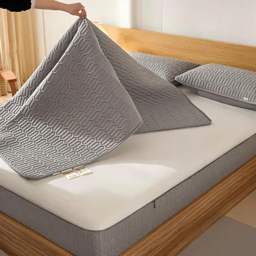 Vista 17 de Mattress Encasement Fully Zippered, Quilted 6-Sided Dustproof Cover Azul Oscuro