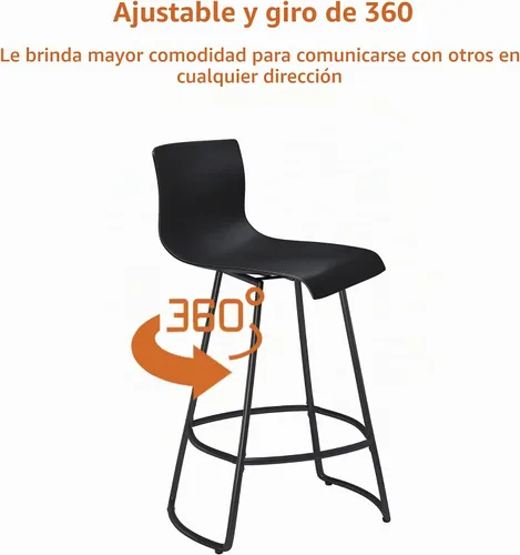 Vista 3 de Juego de 4 taburetes de bar giratorios modernos de altura de mostrador con respaldo de plástico de 24 pulgadas, taburetes de altura de encimera