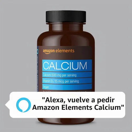 Vista 2 de Calcio de 500 mg con vitamina D de Amazon Elements, un comprimido diario; 65 comprimidos