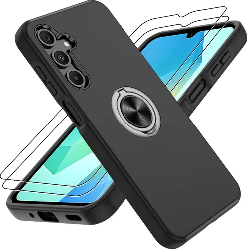 Vista 30 de Gritup Funda para Pixel 6A con protector de pantalla HD, soporte de anillo magnético 360 para Google Pixel 6A, color negro