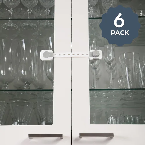 Vista 2 de Dreambaby Twist 'N Lock - Paquete de 6 pestillos multiusos, cerraduras de seguridad para niños para armarios, cajones, electrodomésticos, cerradura