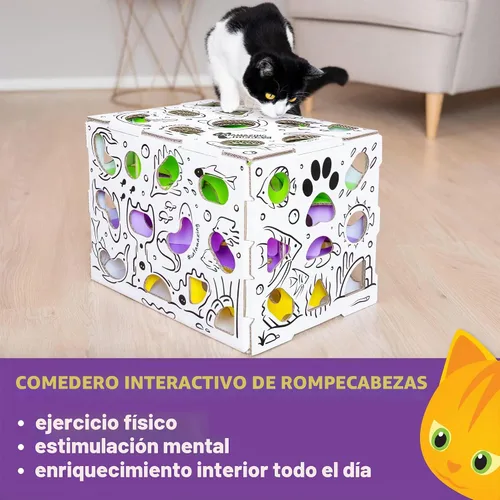 Vista 5 de Cat Amazing MEGA - Caja de rompecabezas para gatos - Laberinto interactivo de alimentos - Alimentador de rompecabezas para gatos - Caja de golosinas