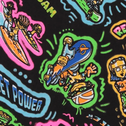 Vista 5 de Nickelodeon Camisa de dibujos animados para hombre de los 90 - Camiseta con estampado Rocket Power Allover