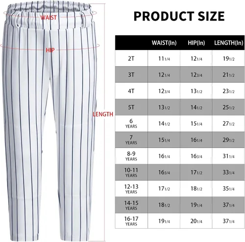 Vista 6 de QBK 2T3T4T5T Pantalones de béisbol para niños pequeños, pantalones de sóftbol para niños, pantalones de pelota para niño y niña