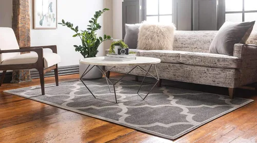 Vista 2 de Unique Loom Trellis Collection - Alfombra marroquí de celosía gris (7' 0 pies x 10' 0 pies)
