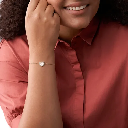 Vista 4 de Fossil - Pulsera de acero inoxidable para mujer color oro rosa