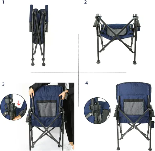 Vista 11 de ROCK CLOUD Silla plegable para acampar, sillas de campamento con soporte