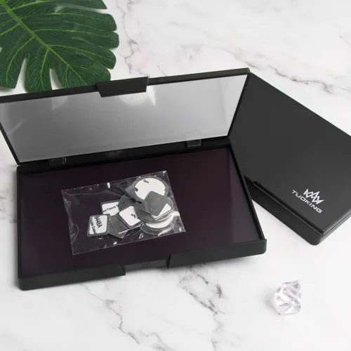 Vista 6 de Paleta magnética de maquillaje con espejo y 20 calcomanías de metal, paleta de almacenamiento vacía para sombra de ojos, resaltador de polvo