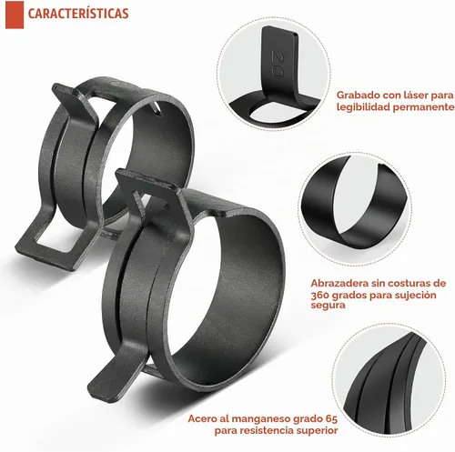 Vista 3 de AKIHISA 75Pcs Kit surtido de abrazaderas de manguera de banda de resorte de 19-38mm con llaves de abrazadera de manguera, 13 tamaños de clip