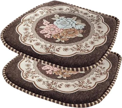 Vista 36 de EORNOW Juego de cojines para silla de comedor con lazos, juego de 1/2/4, almohadillas antideslizantes para silla de comedor con funda extraíble