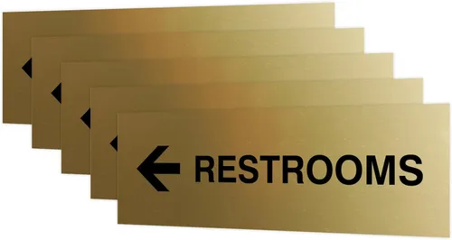 Vista 75 de Signs ByLITA Basic Restrooms - Letrero direccional para pared o puerta (negro), pequeño (paquete de 1)