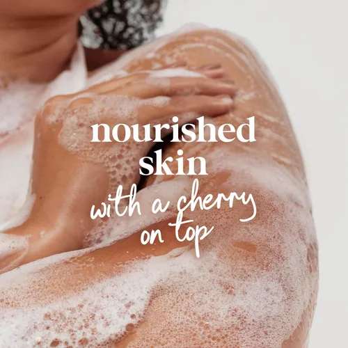 Vista 5 de Dove Gel de baño con bomba de leche revitalizante de cereza y chía, para una piel renovada y saludable, limpiador hidratante de piel suave