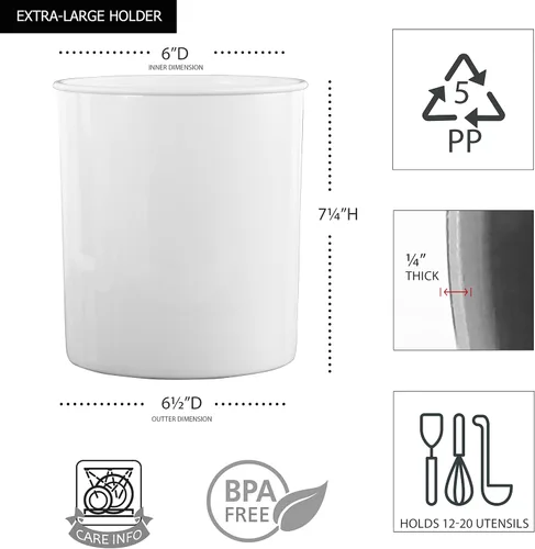 Vista 2 de Reston Lloyd Utensilios multiusos extra grande para – Soporte de herramientas de cocina de plástico sin BPA para encimera, camping, RV, escritorio