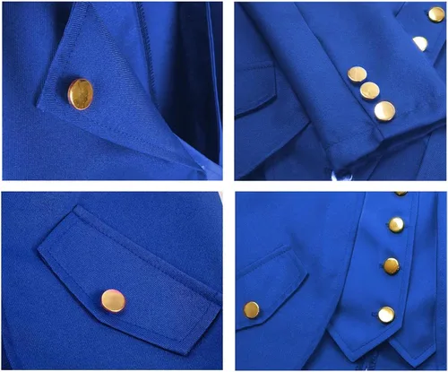 Vista 4 de AI'MOURI Medieval Gothic Tailcoat Jacket for Kids, Boys Steampunk Victorian Cosplay Long Uniform Coat Halloween Costume