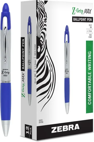 Vista 7 de Zebra – Pluma retráctil Z-Grip Max, punta mediana, 1.0 mm, 12 unidades, Negro