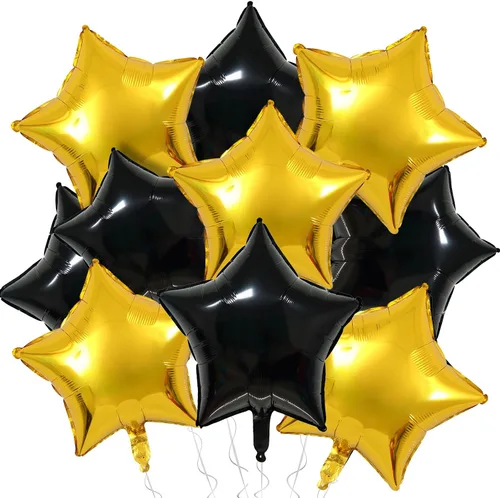 Vista 18 de Globos de papel de aluminio con forma de estrella de arena beige, marrón y blanco, 10 globos de Mylar en forma de estrellas de 18 pulgadas