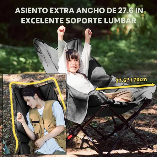 Vista 6 de Naturehike Seastar - Silla de campamento acolchada, silla plegable ajustable de 2 posiciones, silla de campamento portátil con bolsillo lateral