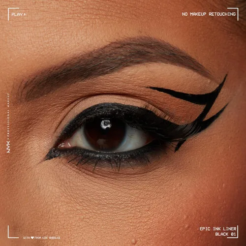 Vista 4 de NYX PROFESSIONAL MAKEUP Epic Ink Liner, delineador líquido impermeable, negro, fórmula vegana