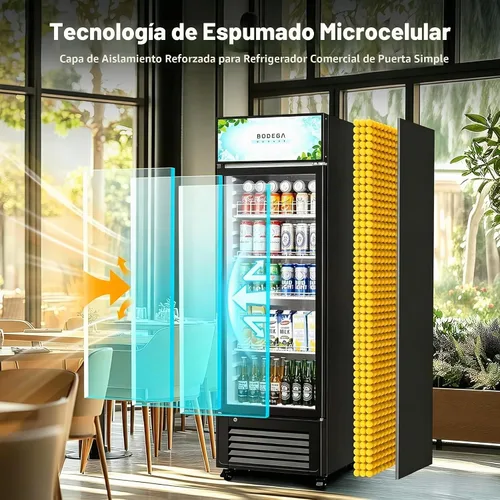 Vista 4 de BODEGA - Refrigerador comercial de bebidas de 10 pies cúbicos con LED