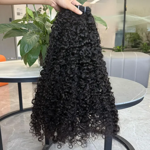 Vista 12 de Paquetes de cabello humano rizado birmano, paquetes de cabello virgen sin procesar, extensiones de cabello humano 16A, cabello humano rizado negro