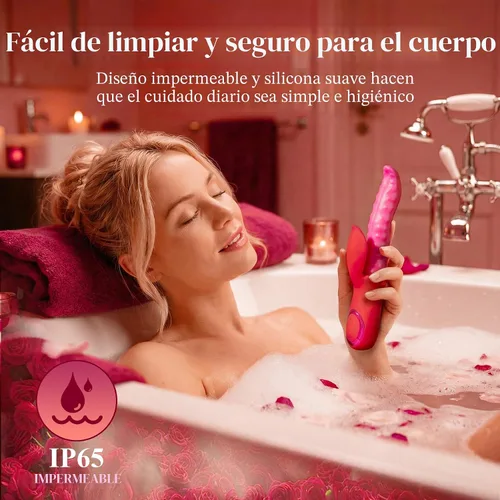Vista 7 de Vibrador de juguetes sexuales para adultos, consolador – Vibrador de ondulación profunda y placer prolongado con acción de lengua lamiendo, con 10