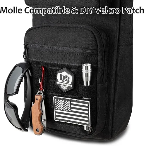Vista 5 de Mochila de hidratación táctica con vejiga de agua de TPU 3l: Senderismo MOLLE Bolsa de día militar para caza para hombres y mujeres
