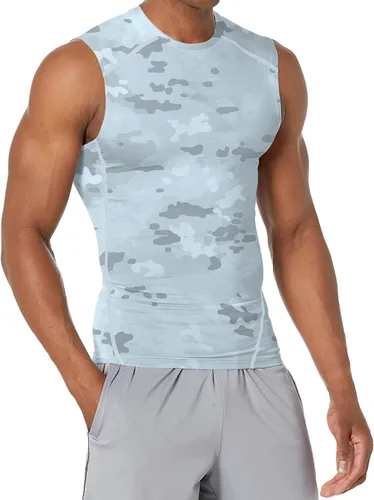 Vista 2 de Holure Camiseta sin mangas de compresión para hombre, paquete de 5 unidades, camiseta atlética para fisicoculturismo