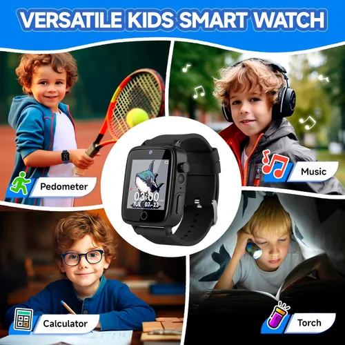 Vista 8 de Reloj para Niños Juguetes para Niños con 26 Juegos, Reloj Inteligente con Cámara para Niños de 4 a 12 Años, Pantalla Táctil, Podómetro, Linterna