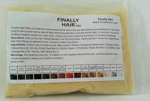 Vista 7 de Fibras de queratina para construir cabello Finally Hair, repuesto de 0.88 onzas, Negro