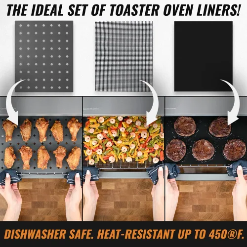Vista 3 de INFRAOVENS Alfombrillas reutilizables compatibles con Ninja Foodi SP101 SP201 SP301 SP351, revestimientos para horno tostador, accesorios para horno