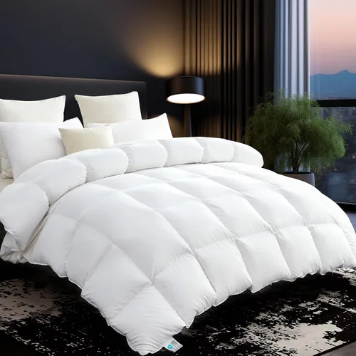 Vista 7 de L LOVSOUL Edredón orgánico de 75% plumón de ganso tamaño matrimonial, 850+FP,1200TC, extra esponjoso, lujoso, ultra suave para todas las estaciones